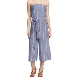 Alice Olivia Lucie Stripe Bustier Linen Jumpsuit 8